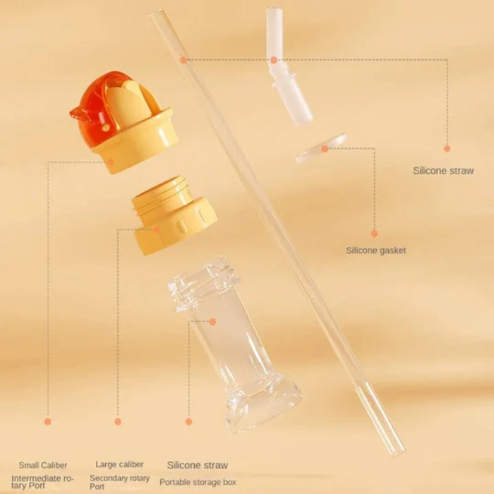 Kids Reusable Straw Bottle